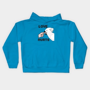 Love Hurts - Umbrella Cockatoo Parrot Kids Hoodie